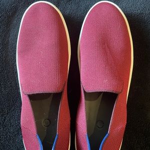 Rothy’s Garnet Women's Size 12 Burgundy Slip On Sneakers Loafers NO INSOLE